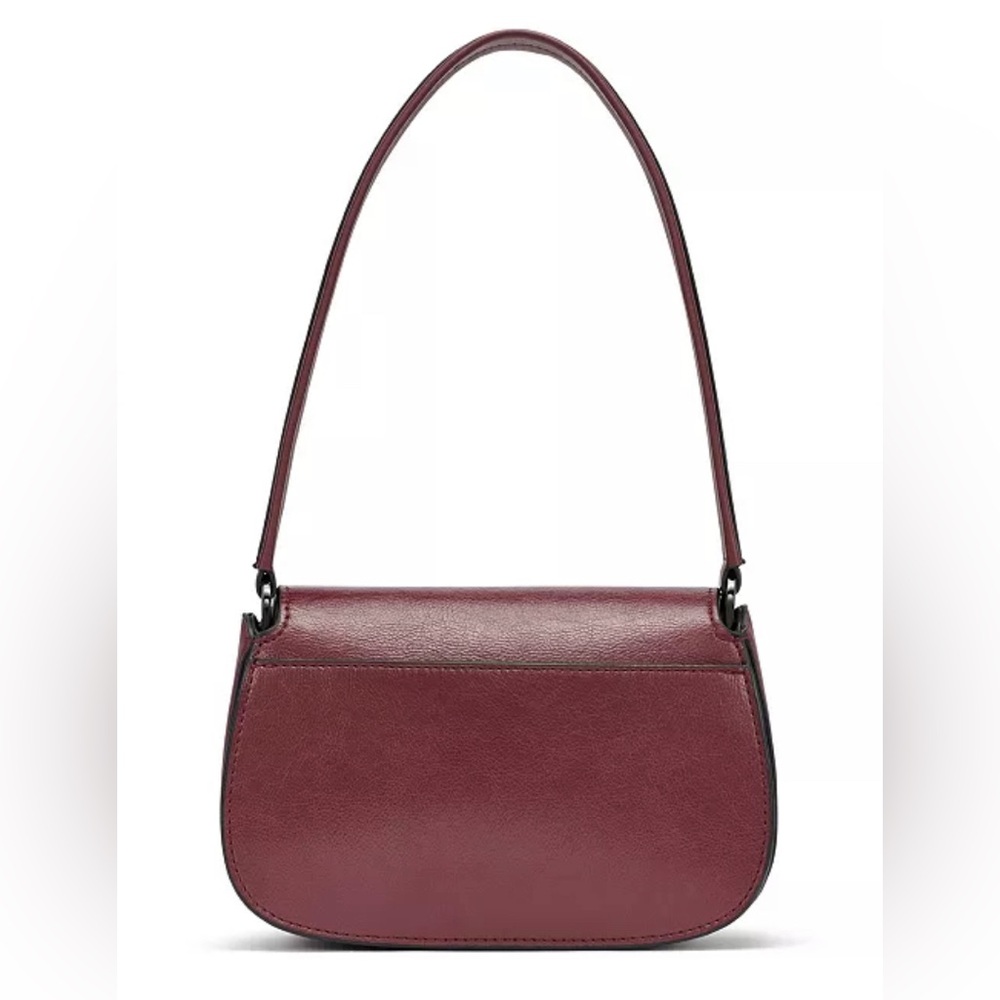 Calvin Klein Red Baguette Shoulder Bag Y2K Minimalist Clasp Small Purse - Picture 8 of 11